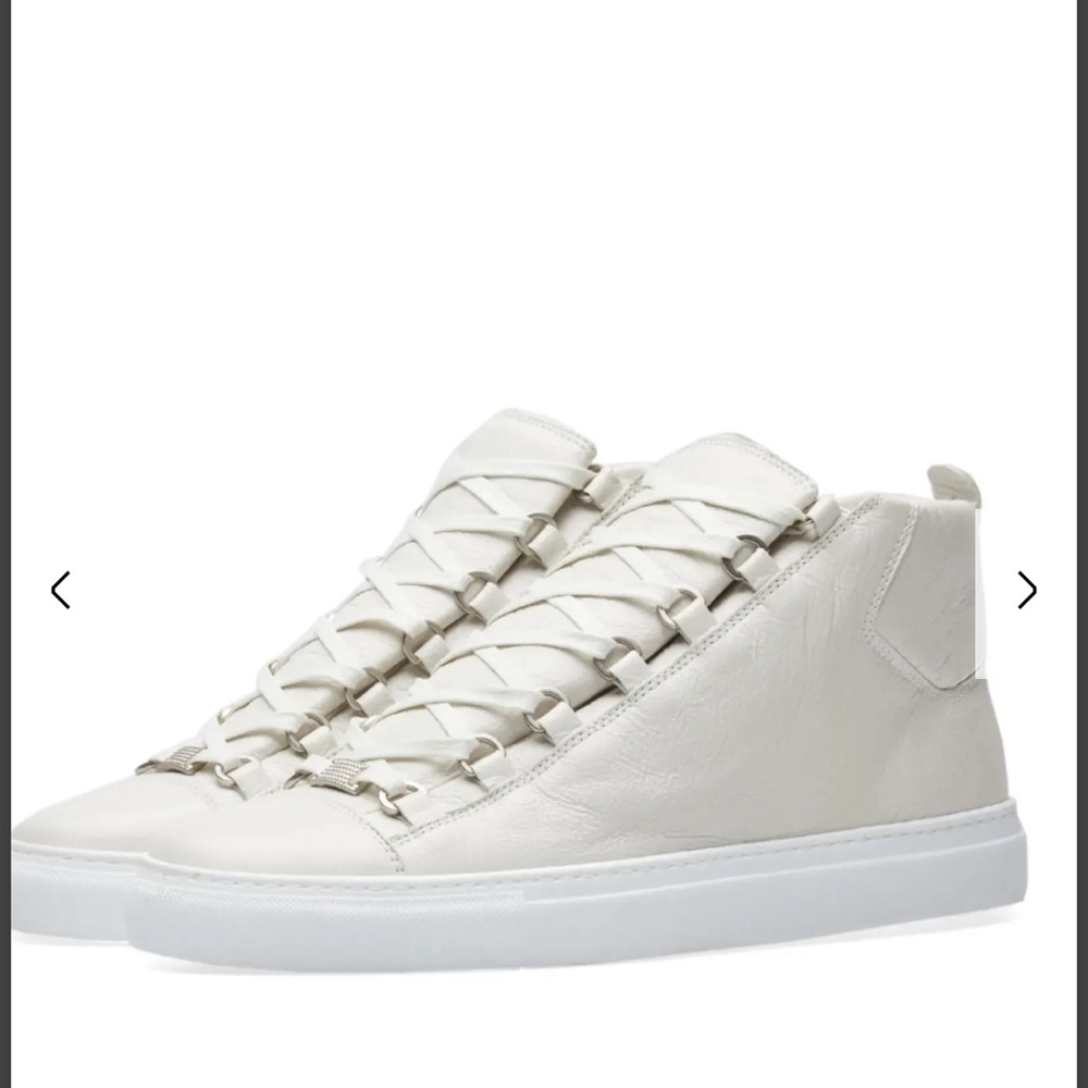 Balenciaga Mens Arena White Leather Sneaker